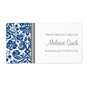 From the Kitchen of Labels Blue Damask
