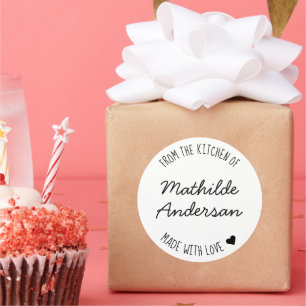 From the Kitchen of Made with Love by Script Name  Classic Round Sticker