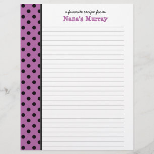 From the Kitchen of Nana Polka Dot Recipe Page