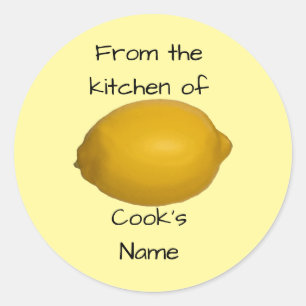 From the Kitchen of, personalised lemon stickers