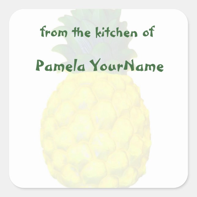 From the Kitchen of Pineapple Square Sticker (Front)
