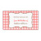 From the kitchen of red gingham custom label