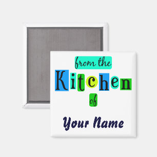 From the Kitchen of Retro Blues Fridge Magnet