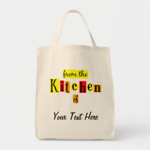 From the Kitchen of Retro Custom Grocery Tote Bag