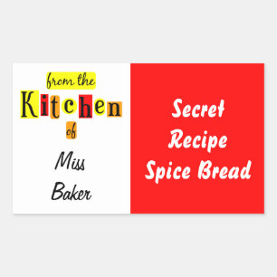 From the Kitchen of Retro Red Yellow Baking Tag