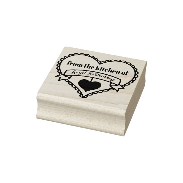 From the Kitchen of .. Rustic Heart Personalised Rubber Stamp (Stamp)