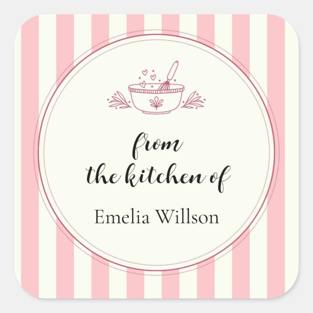 From the kitchen of Small Business Square Sticker (Front)