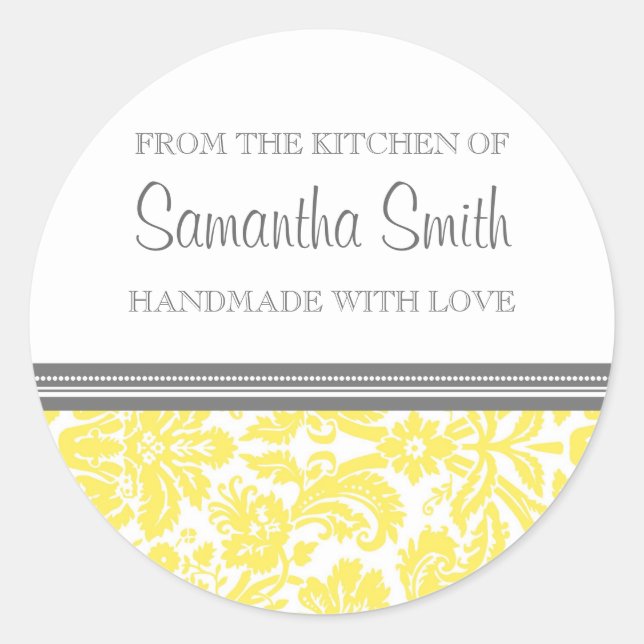 From the Kitchen of Sticker Lemon Damask (Front)