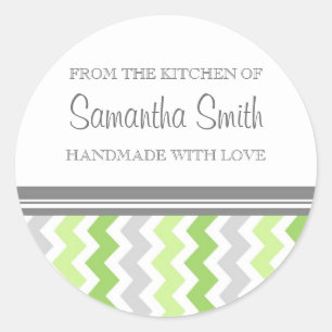 From the Kitchen of Sticker Lime Grey Chevrons