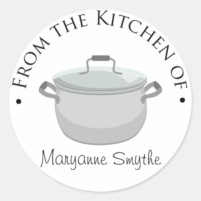 From the Kitchen of - Stock Pot Classic Round Sticker (Front)
