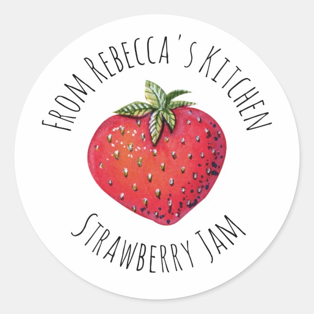 From The Kitchen Of Strawberry Jam  Classic Round  Classic Round Sticker (Front)