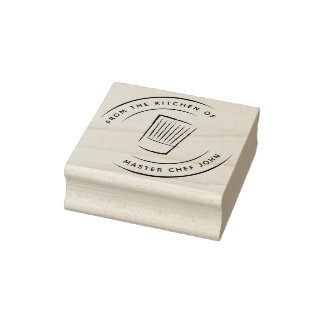 From the Kitchen of - Tall Straight Chef Hat Rubber Stamp