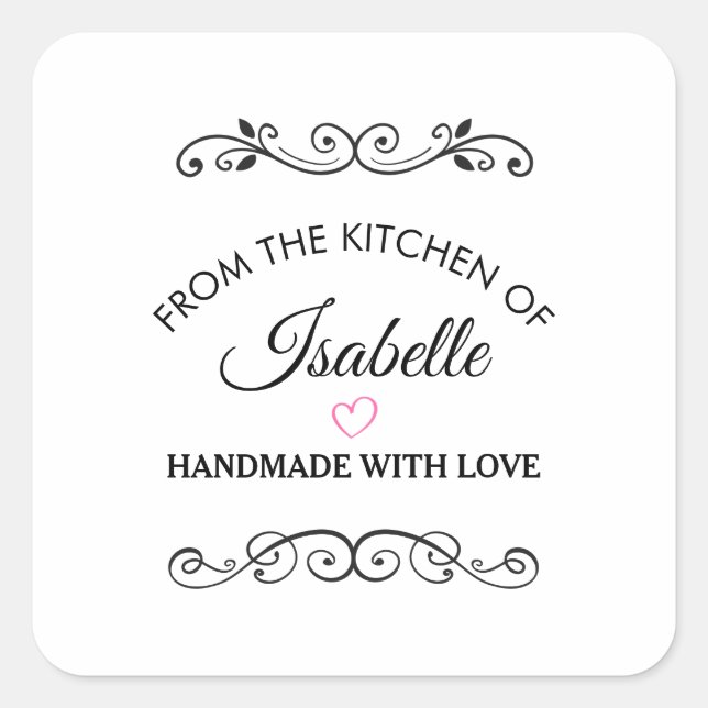 From the Kitchen of Template Square Sticker (Front)