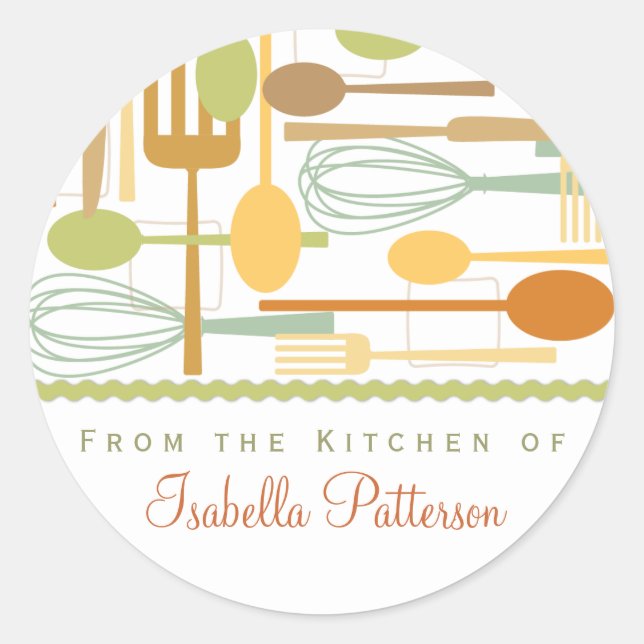 From the Kitchen Retro Cooking Utensils Sticker (Front)