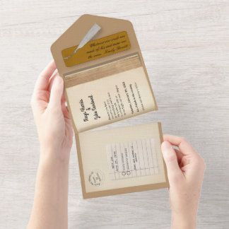 From the Library- Classic & Romantic Book Wedding  All In One Invitation