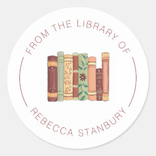 From the Library of Bookplate Classic Round Sticker