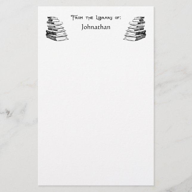 From the Library of Books Custom Stationery (Front)