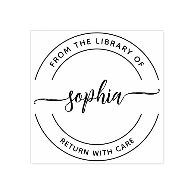 From The Library Of Brush Script Rubber Stamp (Imprint)