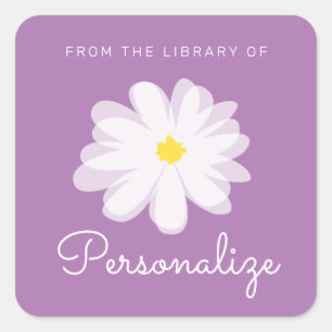 From the library of custom floral bookplate labels