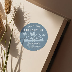 From The Library of Custom Name Personalised Book Classic Round Sticker
