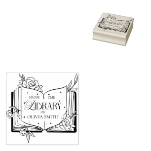 From The Library Of Custom Name Rubber Stamp