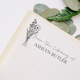 From the Library Of Custom Name Wood Stamp