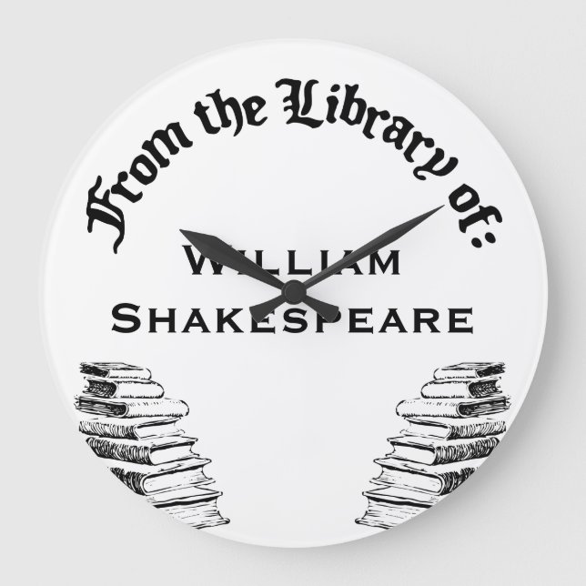 From the Library of Custom Round Wall Clock (Front)