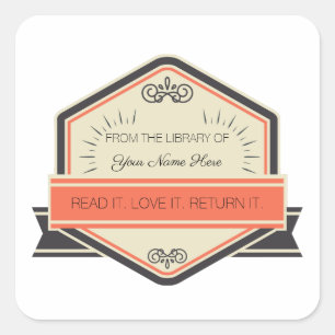 From The Library Of: (Customised) Square Sticker