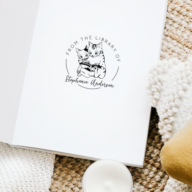 From the Library Of, Cute Cat Book   Rubber Stamp (Creator Uploaded)