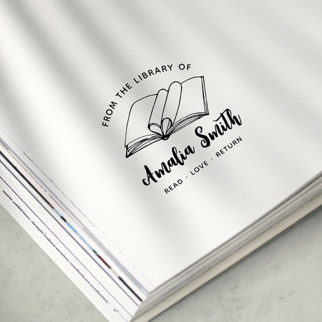 From The Library Of | Cute Heart Book Stamp (Creator Uploaded)