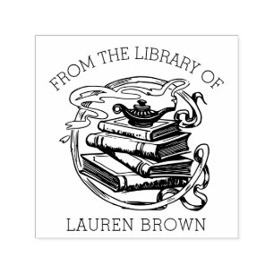 From The Library of  ExLibris This Book Belongs to Self-inking Stamp