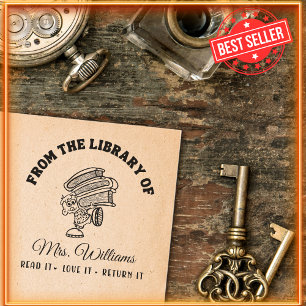 From The Library Of Funny School Teacher Book Self-inking Stamp