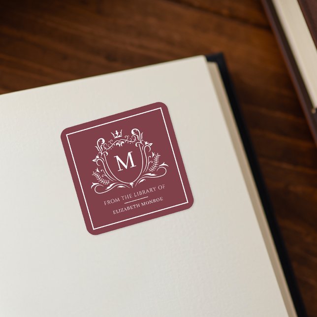 From The Library Of Monogram Bookplate Sticker (Creator Uploaded)