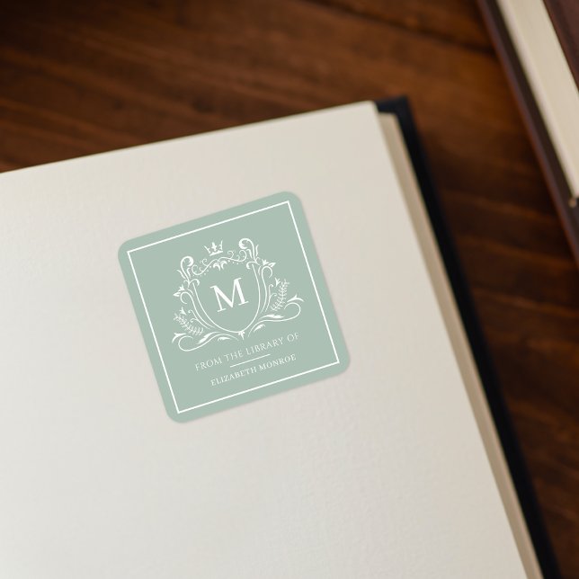 From The Library Of Monogram Bookplate Sticker (Creator Uploaded)