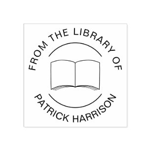 From the Library of Personalised Book Rubber Stamp