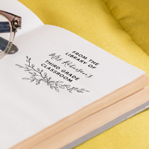 From The Library Of Personalised Greenery Branch Self-inking Stamp