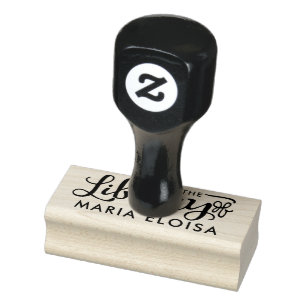 From the library of - Personalised rubber stamp