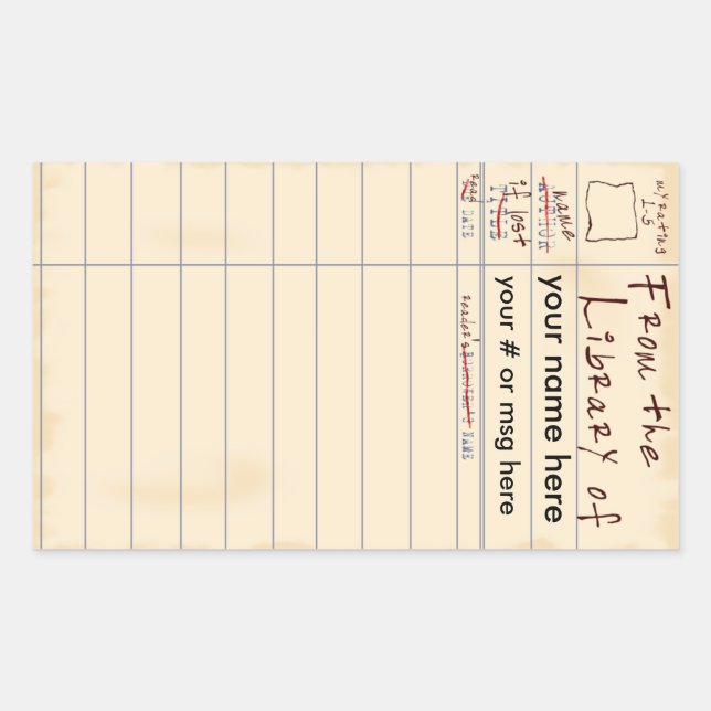 From the Library of Rectangular Sticker (Front)