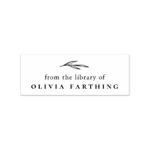 From The Library Of   Simple Ex Libris Custom Rubber Stamp