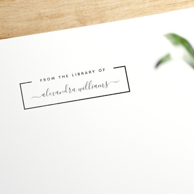 From The Library Of Simple Script Name Rubber Stam Self-inking Stamp (Creator Uploaded)