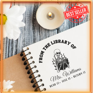 From The Library Of Skull Vintage Book, Teacher Self-inking Stamp