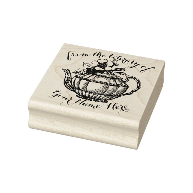 From the Library of Teapot Custom Rubber Stamp (Stamp)