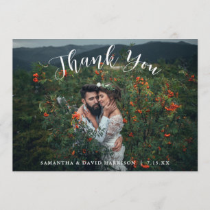 From the Mountains   Wedding Thank You Flat Card