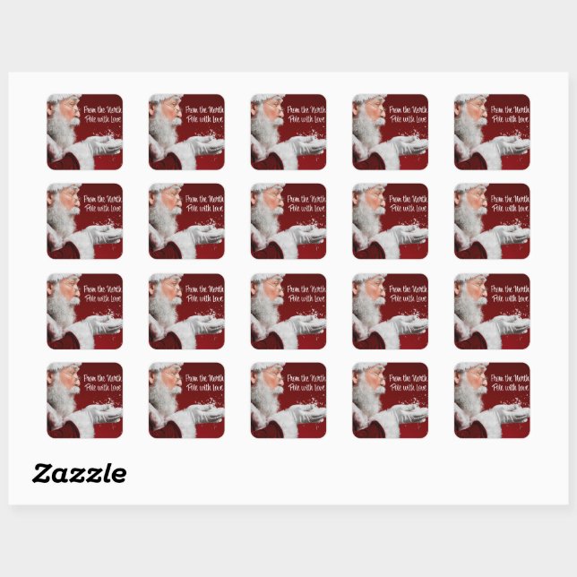 From the North Pole With Love - Santa Claus Square Sticker (Sheet)