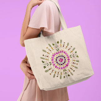 From the Original Pressed Flower Art by S. Frigui Large Tote Bag