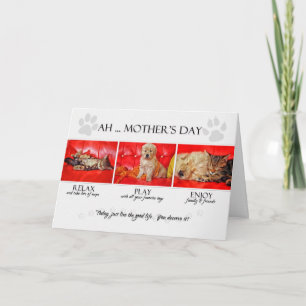 from the Pets on Mother's Day Fun Kitten and Puppy Card