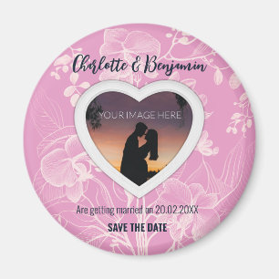 From the Pink Heart Wedding Save The Date Magnet
