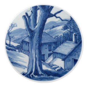 From The Sentinel, Cornwall – Cobalt Blue Art   Ceramic Knob