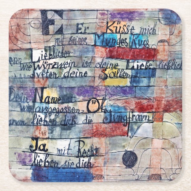 From the Song of Songs, Klee Square Paper Coaster (Front)