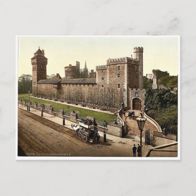 From the southeast, Cardiff Castle, Wales rare Pho Postcard (Front)